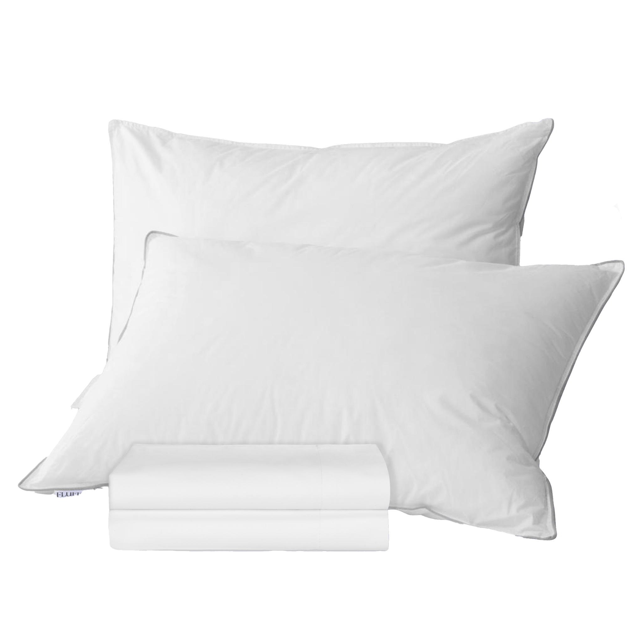 FluffCo Down Feather Pillow Firm Fluff: White King