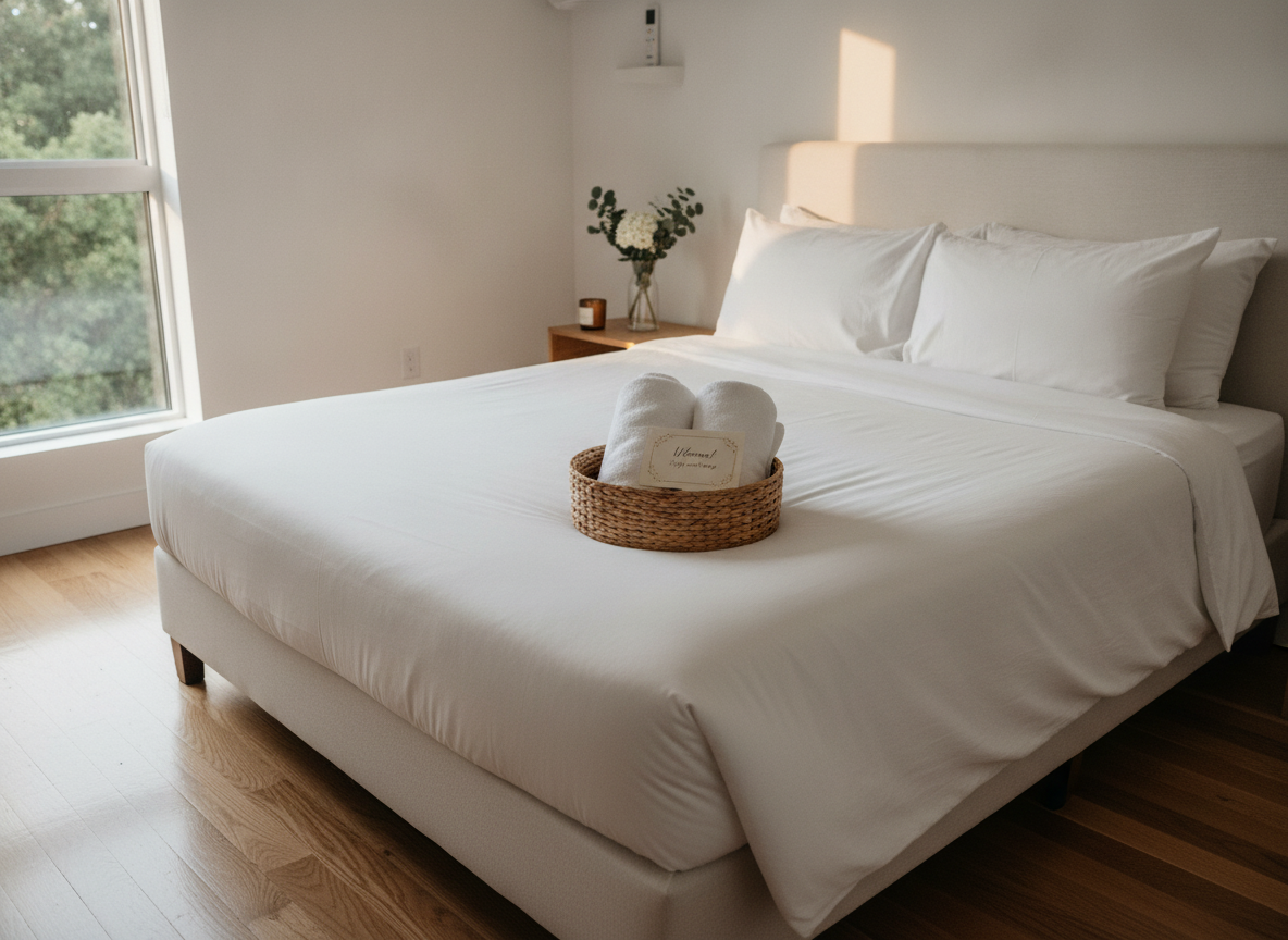 Modern vacation rental bedroom
